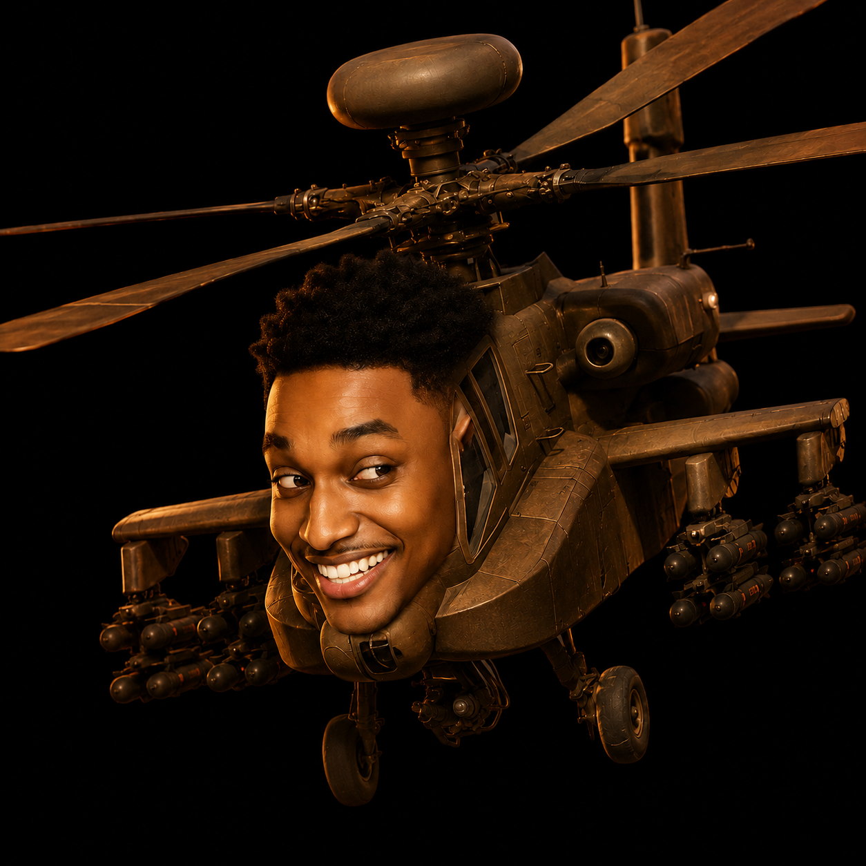 Ansem Apache Attack Helicopter Mascot